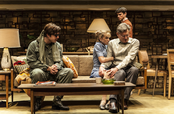 Ben Schnetzer, Holly Hunter, Bill Pullman, and Raviv Ullman star in the New Group&#39;s revival of David Rabe&#39;s Sticks and Bones, directed by Scott Elliott, at the Pershing Square Signature Center.
