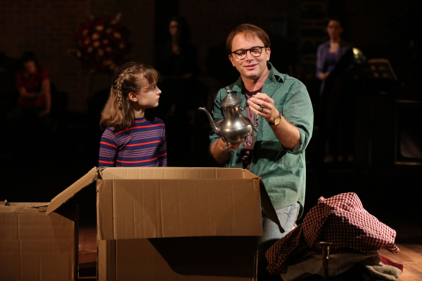 Sydney Lucas and Michael Cerveris in the original off-Broadway cast of the Broadway-bound musical Fun Home.