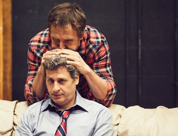 Gary Wilmes and Pete Simpson in Straight White Men, running from November 7-December 7 in the Martinson Theater.