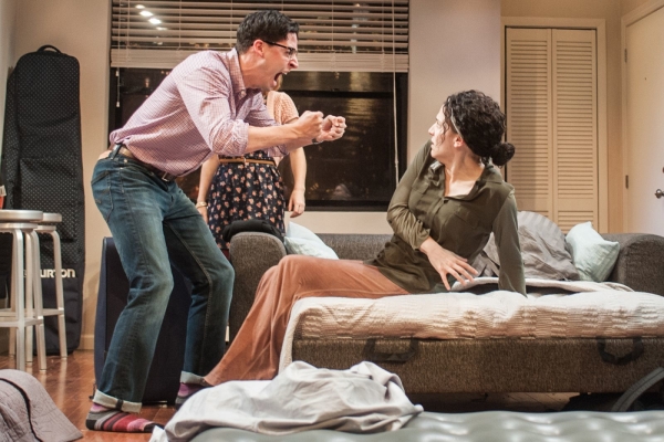 Irene Sofia Lucio (right) and Alex Mandell as Daphna and Liam in the Studio Theatre production of Bad Jews, running through December 21. 