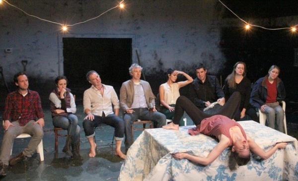 The cast of the Bedlam production of Anton Chekhov&#39;s The Seagull, directed by Eric Tucker, at the Sheen Center.