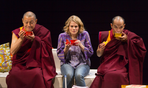 Celia Keenan-Bolger (center) with James Saito and Jon Norman Schneider in Sarah Ruhl&#39;s The Oldest Boy, directed by Rebecca Taichman, at Lincoln Center&#39;s Mitzi E. Newhouse Theater. 