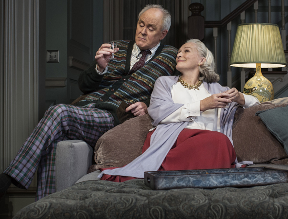 John Lithgow and Glenn Close play Tobias and Agnes in Edward Albee&#39;s A Delicate Balance at the John Golden Theatre.