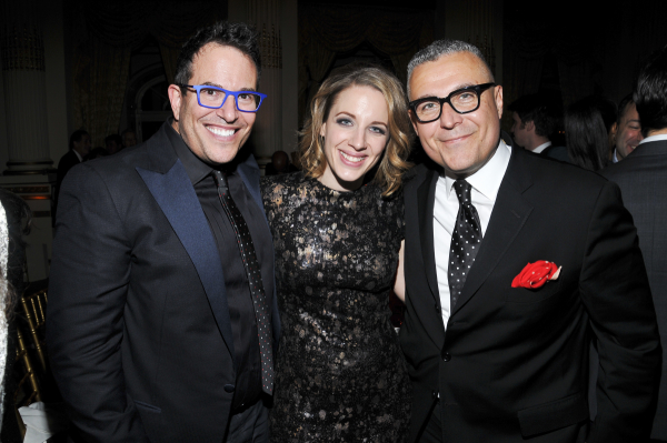 New York Stage and Film honorees Michael Mayer and Rick Miramontez share a photo with their pal, Tony winner Jessie Mueller.