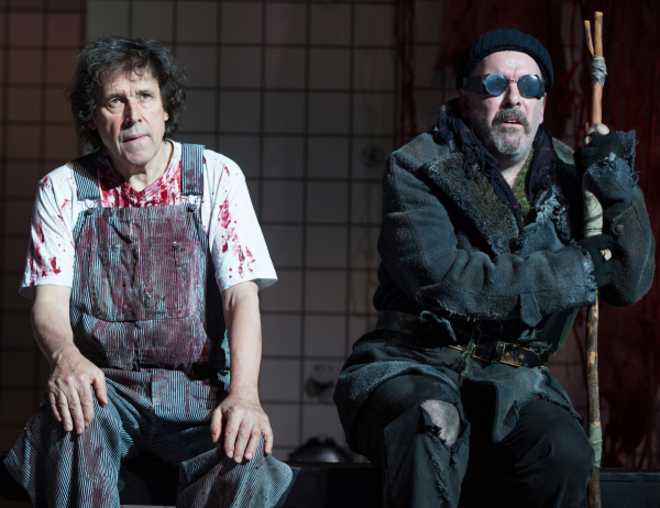 Stephen Rea as Oedipus and Lloyd Hutchinson as Tiresias in Nancy Meckler&#39;s production of Sam Shepard&#39;s A Particle of Dread (Oedipus Variations) at the Pershing Square Signature Center.