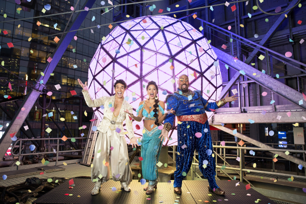 Aladdin&#39;s Adam Jacobs, Courtney Reed, and James Monroe Iglehart will celebrate at Times Square New Year's Eve 2015.