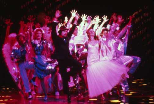 Tim Curry leads the original Broadway cast of My Favorite Year in the number &quot;Manhattan&quot; at Lincoln Center Theater in 1992.