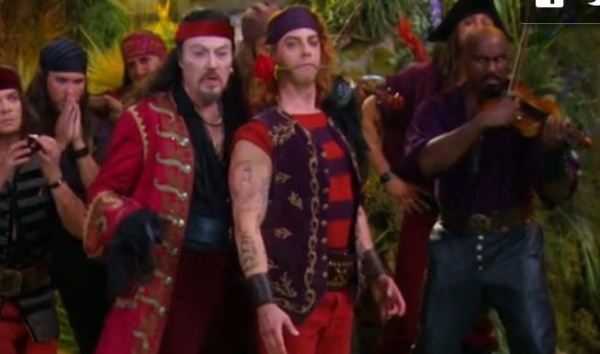 Christopher Walken and Christian Borle in NBC&#39;s live broadcast of Peter Pan Live!, starring Christian Borle&#39;s Arms.
