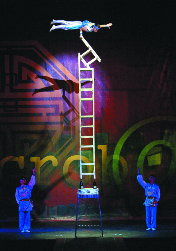 Hui Yuan Zhu on the &quot;Tower of Chairs&quot; in Cirque Zíva.