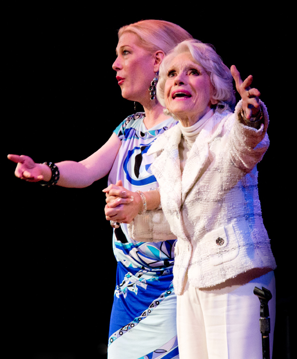 Carol Channing (seen here with Justin Vivian Bond) makes a triumphant return to New York to perform at The Town Hall in celebration of her 93rd birthday on January 20.