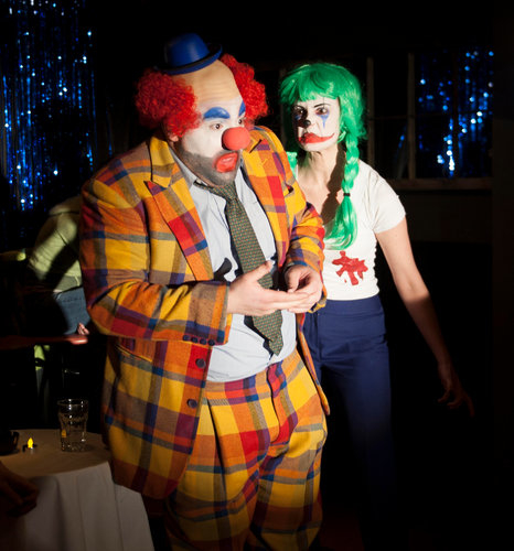 Amir Wachterman and Jessica Frey in the off-Broadway mounting of Clown Bar at the Parkside Lounge.