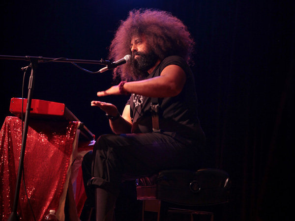 Reggie Watts is the creator and performer of Audio Abramović at the Public Theater. 