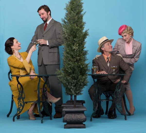 Kathleen Wallace, Dan Hodge, Greg Wood and Lauren Sowa in a press image for Walnut Street Theatre&#39;s Private Lives.