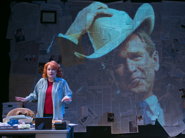 Karen MacDonald in Red Hot Patriot: The Kick-Ass Wit of Molly Ivins, directed by Courtney O&#39;Connor, at Lyric Stage Company.