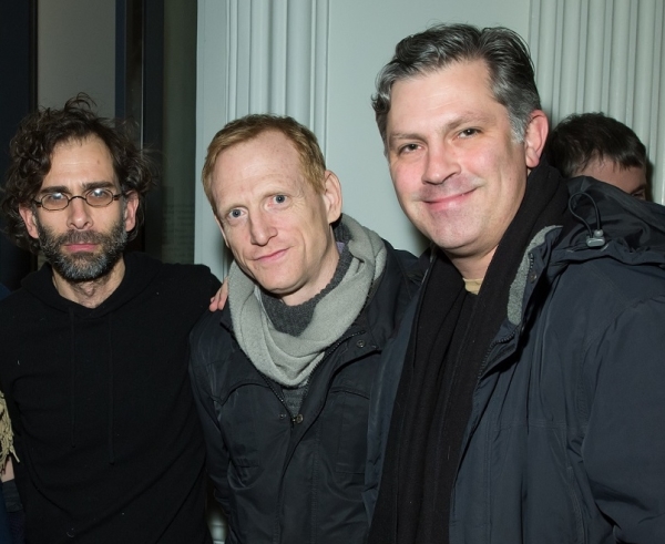 Daniel Fish, Scott Shepherd and John Collins pose for a photo at the party.