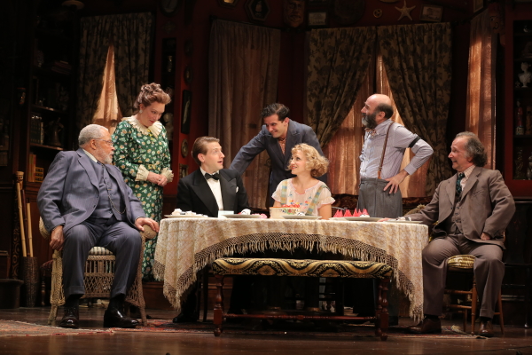 The family sits down to dinner in You Can&#39;t Take It With You at the Longacre Theatre.