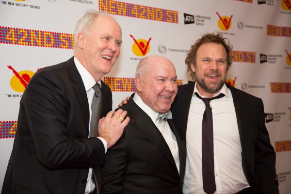 Honoree John Lithgow poses with his Dirty Rotten Scoundrels collaborators Jack O&#39;Brien and Norbert Leo Butz.