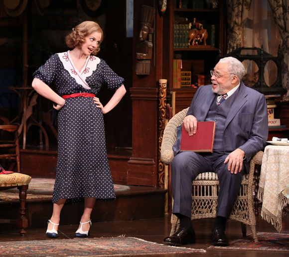 Anna Chlumsky as Alice Sycamore, with James Earl Jones as Grandpa Martin Vanderhof, in You Can&#39;t Take It With You.