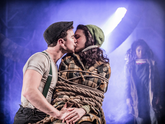 Richard Fleeshman and Rosanna Hyland as Bobby Strong and Penelope Pennywise in a scene from Urinetown.