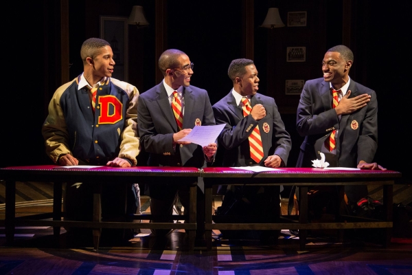 Jaysen Wright, Jonathan Burke, Eric Lockley, and Jelani Alladin in Terell Alvin McCraney&#39;s Choir Boy, directed by Kent Gash, at Studio Theatre.