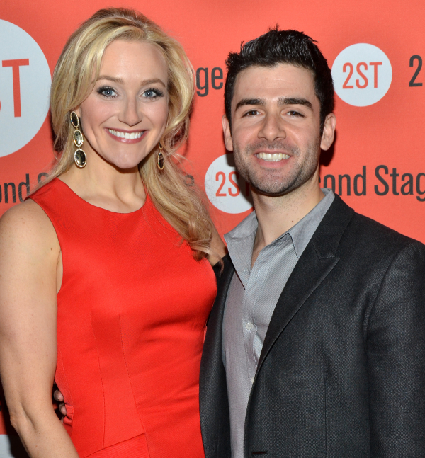 Betsy Wolfe and Adam Kantor at the 2013 off-Broadway opening of The Last Five Years at Second Stage Theatre.