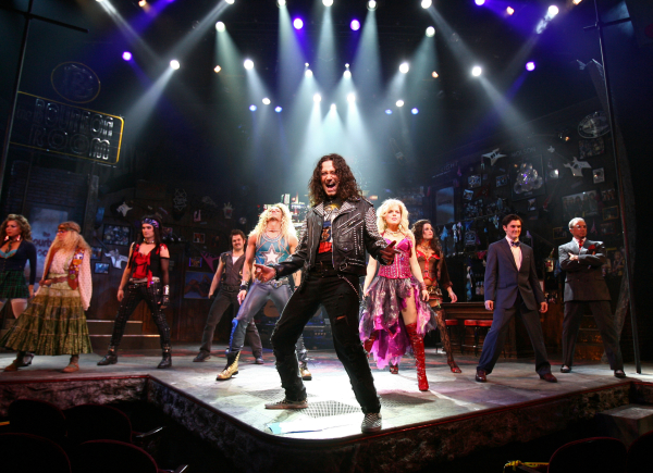 Constantine Maroulis and the original Broadway cast of Rock of Ages. 