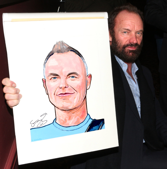 Sting with his Sardi&#39;s caricature.