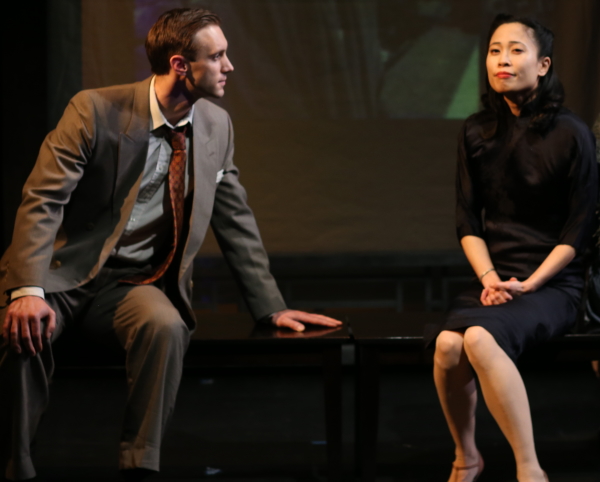 Benjamin Jones as Randolph and Rosanne Ma is Chinadoll in Damon Chua&#39;s Film Chinois, directed by Kaipo Schwab, at the Beckett Theatre at Theatre Row.