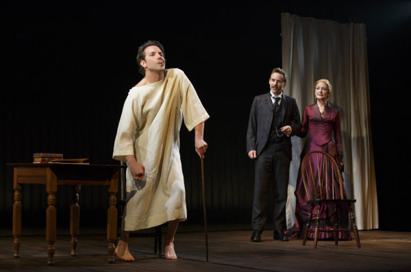 Bradley Cooper, Alessandro Nivola, and Patricia Clarkson in the Broadway revival of Bernard Pomerance&#39;s The Elephant Man, directed by Scott Ellis, at the Booth Theatre.