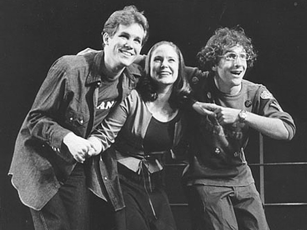 Jim Walton, Ann Morrison, and Lonny Price in the original Broadway production of Merrily We Roll Along.