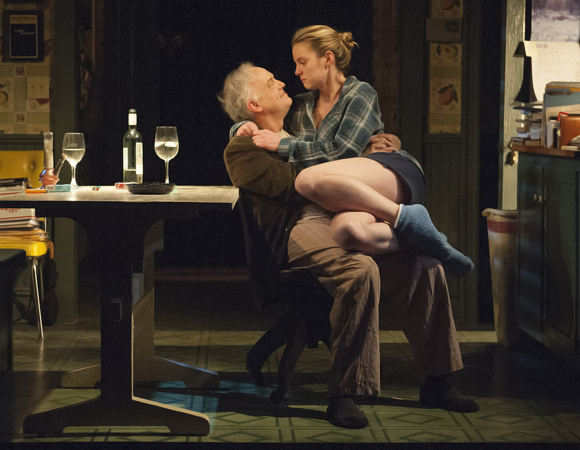 Reed Birney and Betty Gilpin in Halley Feiffer&#39;s I&#39;m Gonna Pray For You So Hard at Atlantic Stage Two.